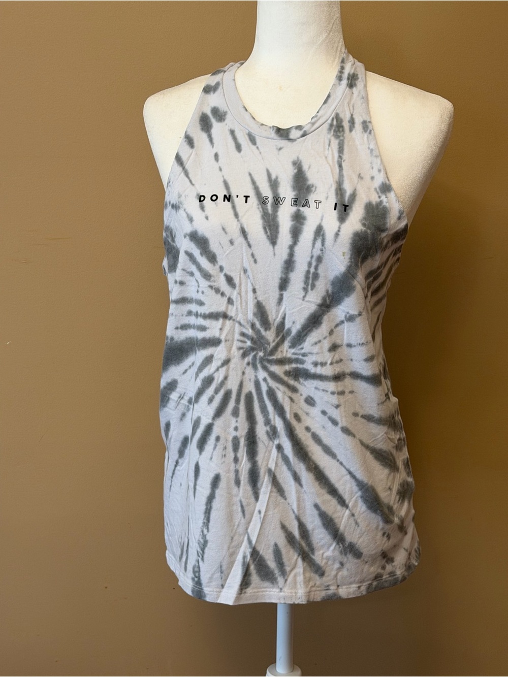 VS PINK “Don't Sweat It” Twist-Back Tie-Dye Tank Top